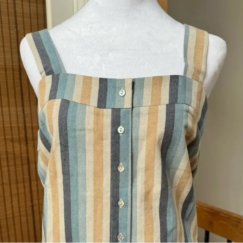 Striped Button-Down Tank Top